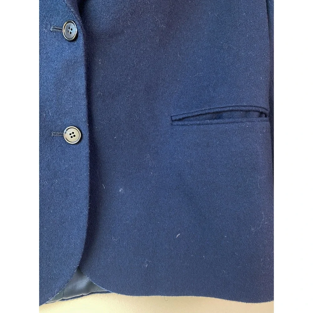 LL Bean Womens Blazer 10P Navy Wool Cashmere Vintage Jacket Petite‎ Old Money
